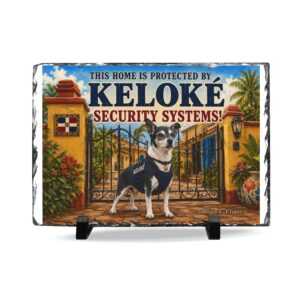 5486578043719764031_2048.jpeg Roger L. Crique Keloké Security Systems Slate Desk Plaque | Humorous Guard Dog Sign
