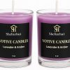 Clear Glass Votive Candles Shelterhut Clear Glass Votive Candles – Lavender & Amber Scent, 3 oz, Black (2 Pack)