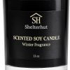 Shelterhut Winter Scented Candle – Soy Coconut Blend, 11 oz Black Glass Tumbler