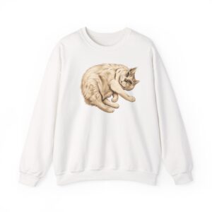 1075993299761353624_2048.jpeg Ayiko White Cat Art Crewneck Sweatshirt | Shelterhut