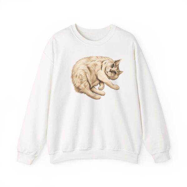 Ayiko White Cat Art Crewneck Sweatshirt | Shelterhut
