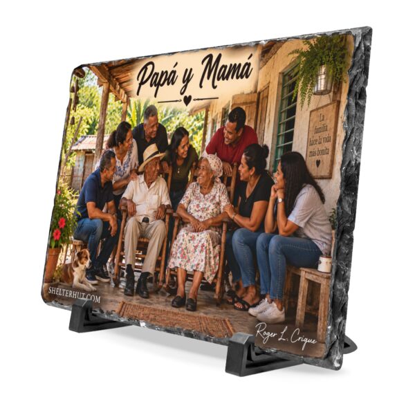 Roger L. Crique Dominican Kitchen Slate Desk Plaque | Papá y Mamá
