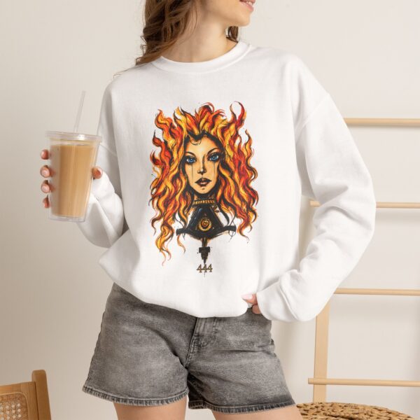 444 Flame Spirit Art Crewneck Sweatshirt | Shelterhut