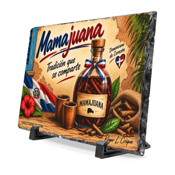 Roger L. Crique Dominican Heritage Slate Desk Plaque | Mamajuana