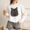 Bella Black Cat Art Crewneck Sweatshirt | Shelterhut