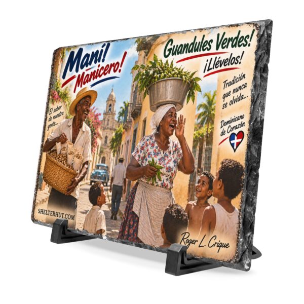 8127166514058737056_2048.jpeg Roger L. Crique Dominican Heritage Slate Desk Plaque | Maní y Guandules Verdes