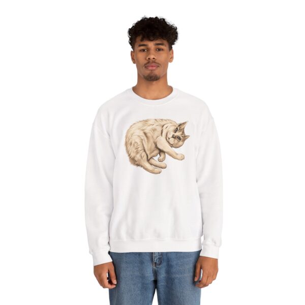 Ayiko White Cat Art Crewneck Sweatshirt | Shelterhut