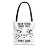 10823637651759118648_2048-1.jpeg Roger L. Crique | Been There, Done That, Don't Care – Cat Attitude Tote Bag