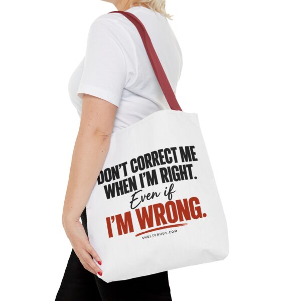 1322511108179539207_2048-1.jpeg Roger L. Crique | Don't Correct Me When I'm Right – Funny Statement Tote Bag