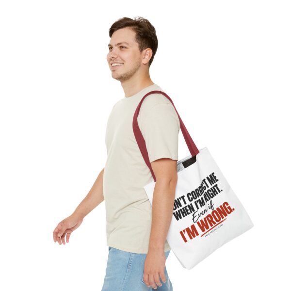 18134004675974414560_2048-1.jpeg Roger L. Crique | Don't Correct Me When I'm Right – Funny Statement Tote Bag