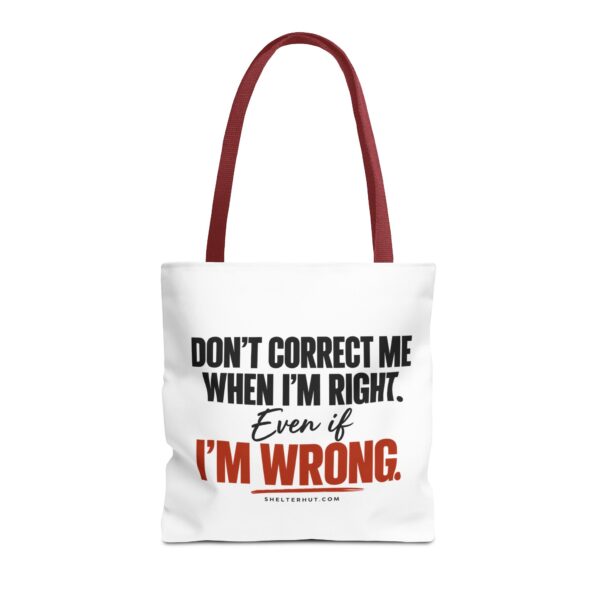 2012803035473945313_2048-1.jpeg Roger L. Crique | Don't Correct Me When I'm Right – Funny Statement Tote Bag